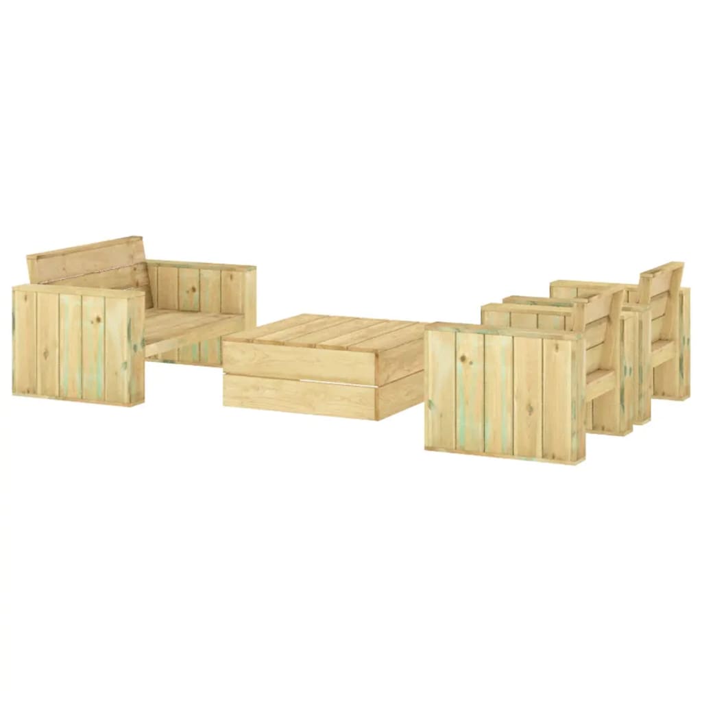 vidaXL 4-tlg. Garten-Lounge-Set Imprägniertes Massivholz Kiefer