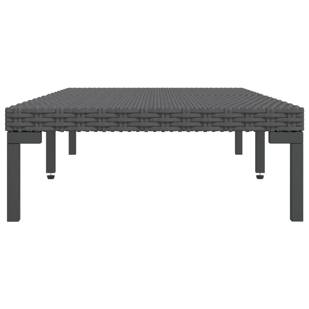 vidaXL Garten-Couchtisch Dunkelgrau Halbrundes Poly Rattan