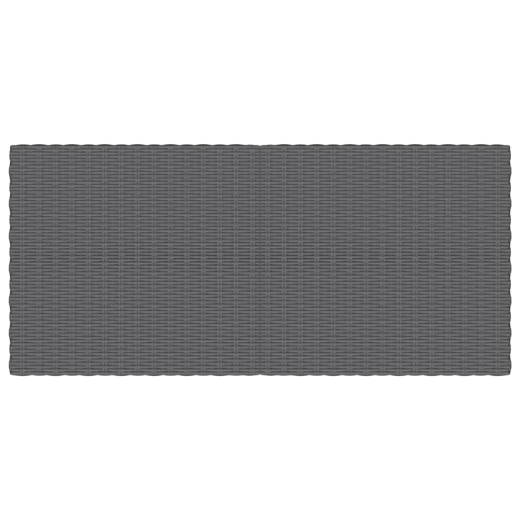 vidaXL Garten-Couchtisch Dunkelgrau Halbrundes Poly Rattan