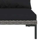 vidaXL Gartensofas 3 Stk. mit Kissen Halbrundes Poly Rattan