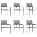 vidaXL Garten-Essstühle 6 Stk. Stapelbar Schwarz Polyrattan