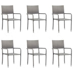 vidaXL Garten-Essstühle 6 Stk. Stapelbar Schwarz Polyrattan