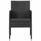 vidaXL Gartenstühle mit Kissen in Schwarz 2 Stk. Schwarz Poly Rattan