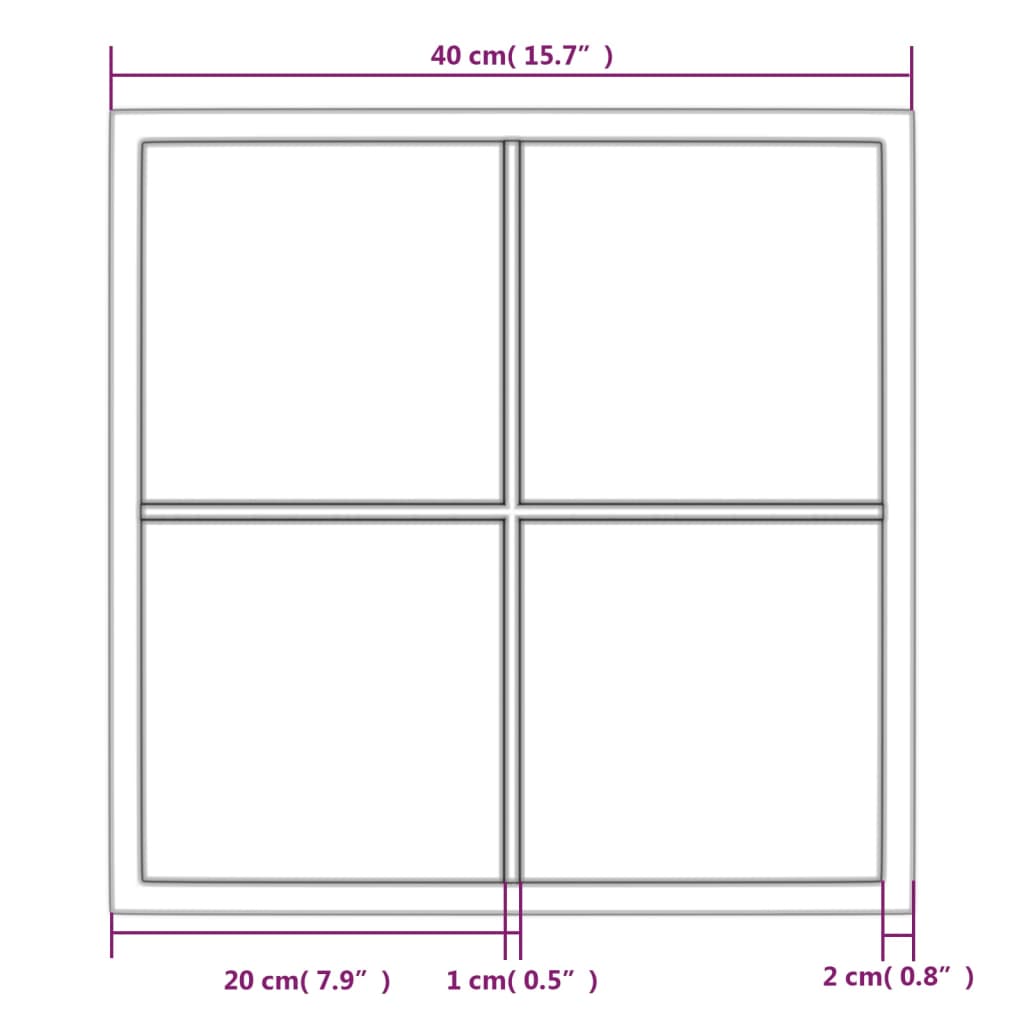 vidaXL Wandspiegel Schwarz 40x40 cm Metall