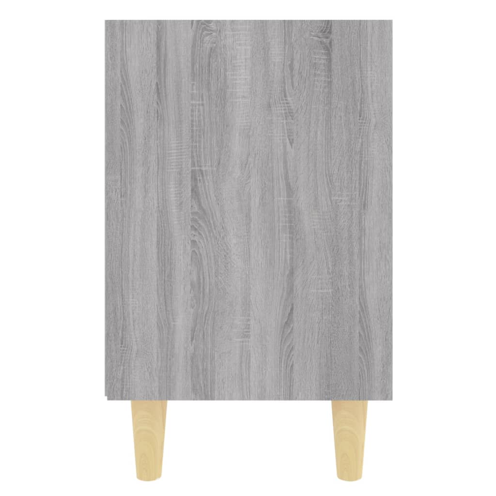 vidaXL Nachttisch mit Massivholz-Beinen Grau Sonoma 40x30x50 cm