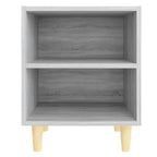 vidaXL Nachttische mit Massivholz-Beinen 2 Stk. Grau Sonoma 40x30x50cm