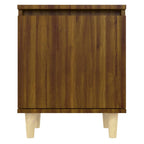 vidaXL Nachttisch mit Massivholz-Beinen Braun Eichen-Optik 40x30x50cm