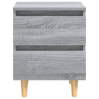 vidaXL Nachttisch mit Massivholz-Beinen 2 Stk. Grau Sonoma 40x35x50cm