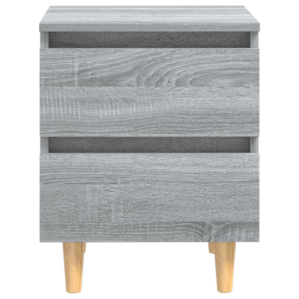 vidaXL Nachttisch mit Massivholz-Beinen 2 Stk. Grau Sonoma 40x35x50cm