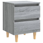 vidaXL Nachttisch mit Massivholz-Beinen 2 Stk. Grau Sonoma 40x35x50cm