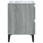 vidaXL Nachttische mit Metallbeinen 2 Stk. Grau Sonoma 40x35x50 cm