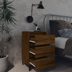 vidaXL Nachttische 2 Stk. Metallbeinen Braun Eichen-Optik 40x35x69 cm