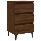 vidaXL Nachttische 2 Stk. Metallbeinen Braun Eichen-Optik 40x35x69 cm