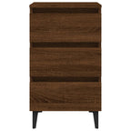 vidaXL Nachttische 2 Stk. Metallbeinen Braun Eichen-Optik 40x35x69 cm