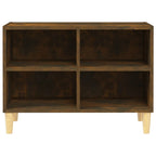 vidaXL TV-Schrank mit Massivholz-Beinen Räuchereiche 69,5x30x50 cm