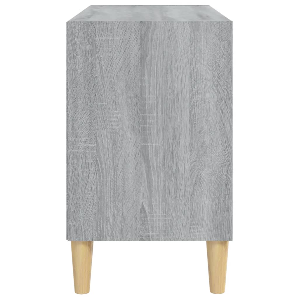 vidaXL TV-Schrank mit Massivholz-Beinen Grau Sonoma 69,5x30x50 cm
