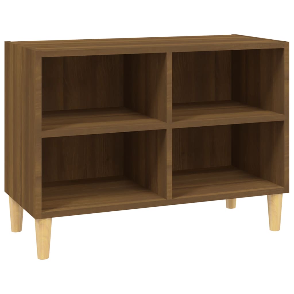 vidaXL TV-Schrank mit Massivholz-Beinen Braun Eichen-Optik