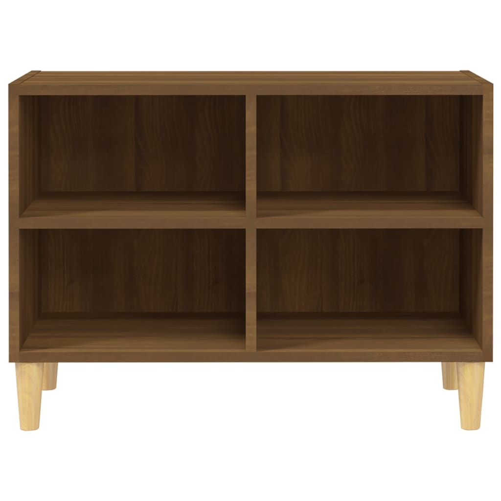 vidaXL TV-Schrank mit Massivholz-Beinen Braun Eichen-Optik