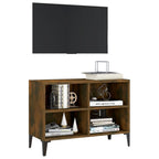 vidaXL TV-Schrank mit Metallbeinen Räuchereiche 69,5x30x50 cm