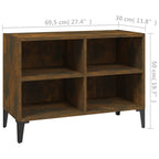 vidaXL TV-Schrank mit Metallbeinen Räuchereiche 69,5x30x50 cm