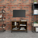 vidaXL TV-Schrank mit Metallbeinen Räuchereiche 69,5x30x50 cm