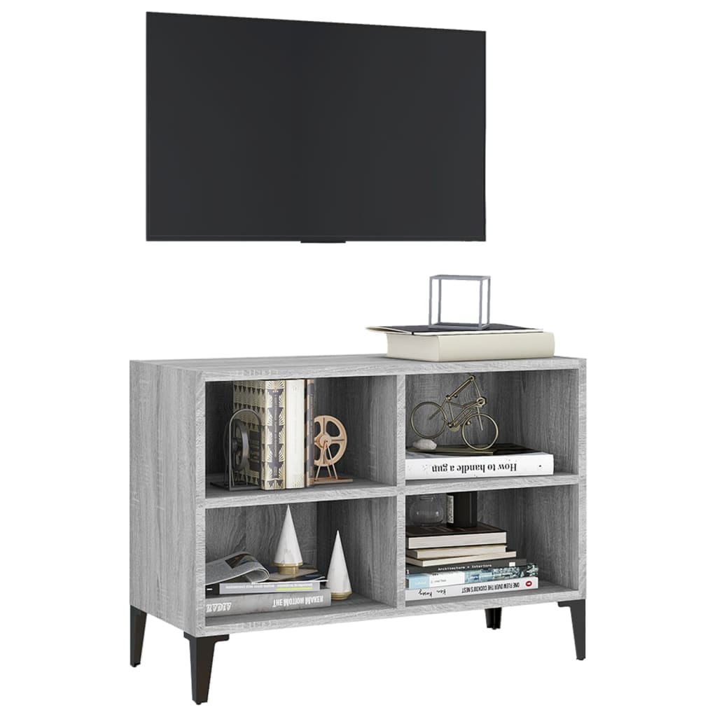 vidaXL TV-Schrank mit Metallbeinen Grau Sonoma 69,5x30x50 cm