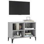 vidaXL TV-Schrank mit Metallbeinen Grau Sonoma 69,5x30x50 cm