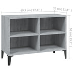 vidaXL TV-Schrank mit Metallbeinen Grau Sonoma 69,5x30x50 cm