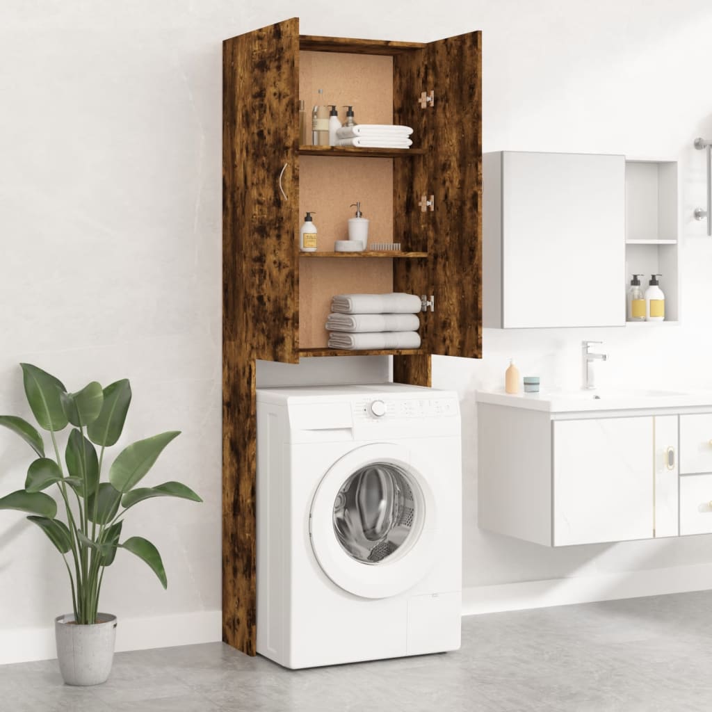 vidaXL Waschmaschinenschrank Räuchereiche 64x25,5x190 cm