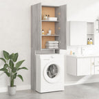 vidaXL Waschmaschinenschrank Grau Sonoma 64x25,5x190 cm