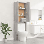 vidaXL Waschmaschinenschrank Grau Sonoma 64x25,5x190 cm