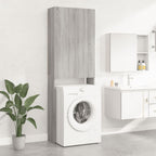 vidaXL Waschmaschinenschrank Grau Sonoma 64x25,5x190 cm