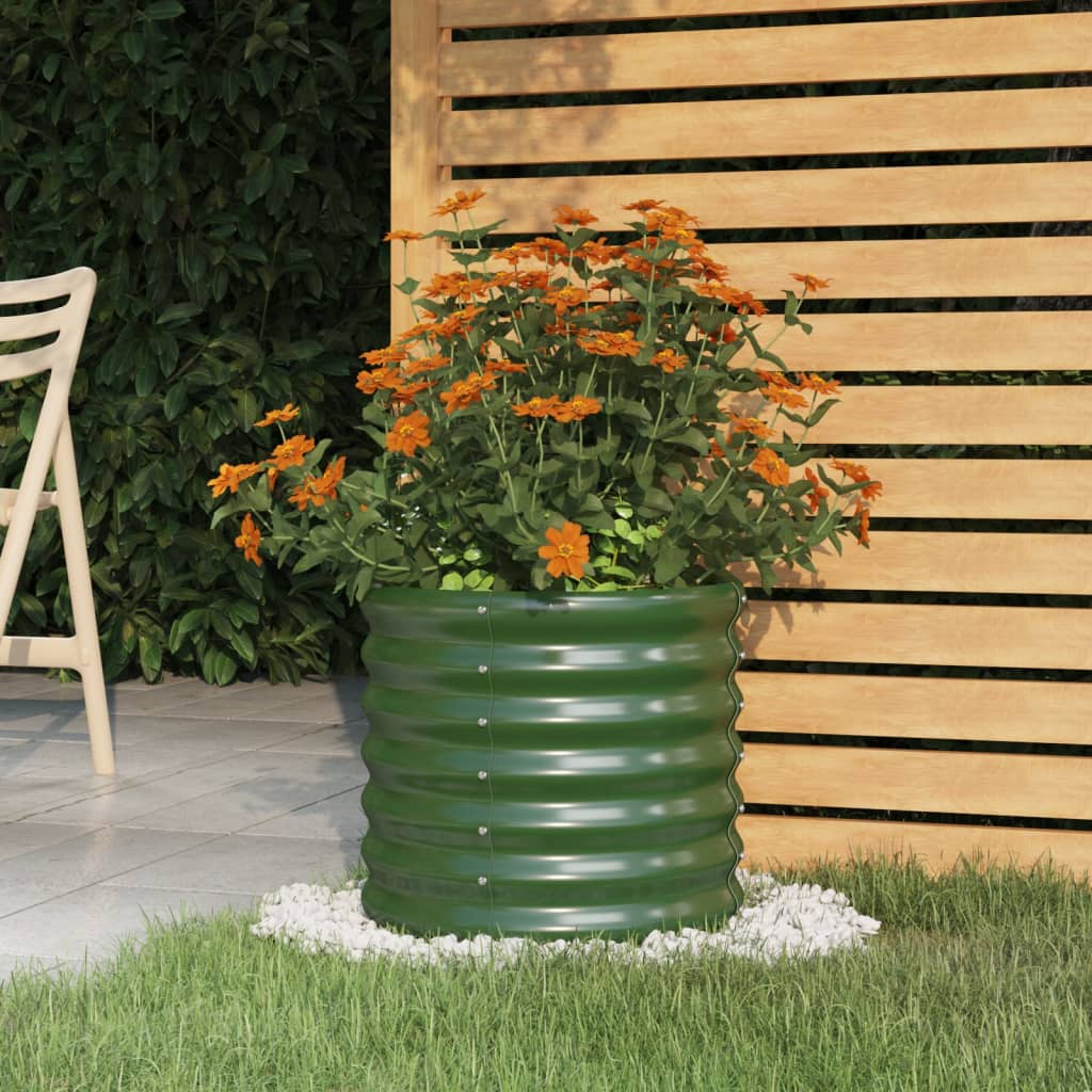 vidaXL Pflanzkübel Verzinkter Stahl 40x40x36 cm Grün