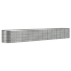 vidaXL Hochbeet Pulverbeschichteter Stahl 512x80x68 cm Silbern