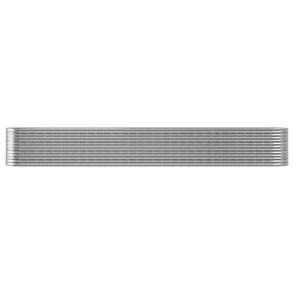 vidaXL Hochbeet Pulverbeschichteter Stahl 512x80x68 cm Silbern