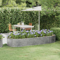 vidaXL Hochbeet Verzinkter Stahl 249x100x36 cm Silbern
