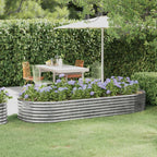 vidaXL Hochbeet Verzinkter Stahl 249x100x36 cm Silbern