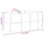 vidaXL Hochbeet Pulverbeschichteter Stahl 175x100x68 cm Braun