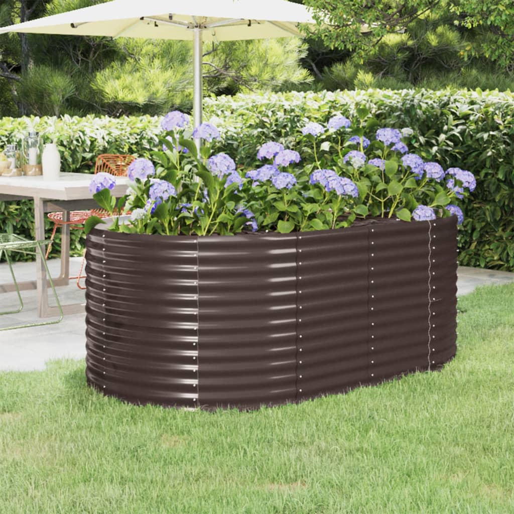 vidaXL Hochbeet Pulverbeschichteter Stahl 175x100x68 cm Braun