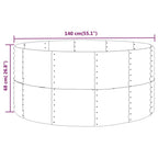 vidaXL Hochbeet Silbern 140x140x68 cm Verzinkter Stahl
