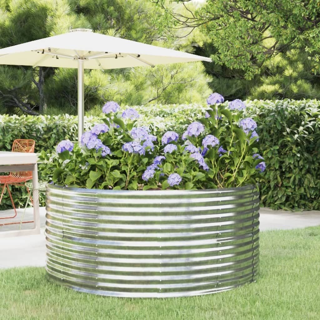 vidaXL Hochbeet Silbern 140x140x68 cm Verzinkter Stahl