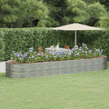 vidaXL Hochbeet Pulverbeschichteter Stahl 507x100x68 cm Silbern