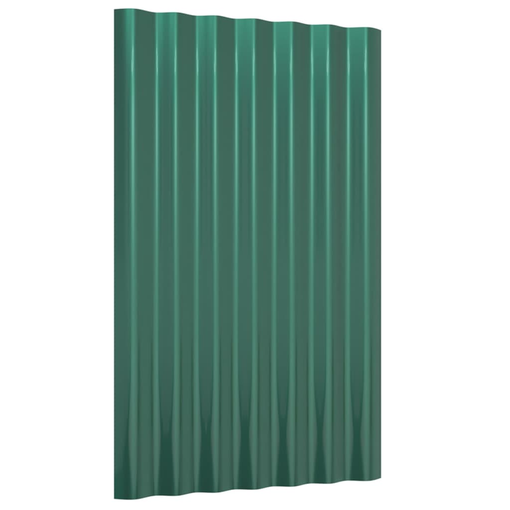 vidaXL Dachpaneele 12 Stk. Verzinkter Stahl Grün 60x36 cm