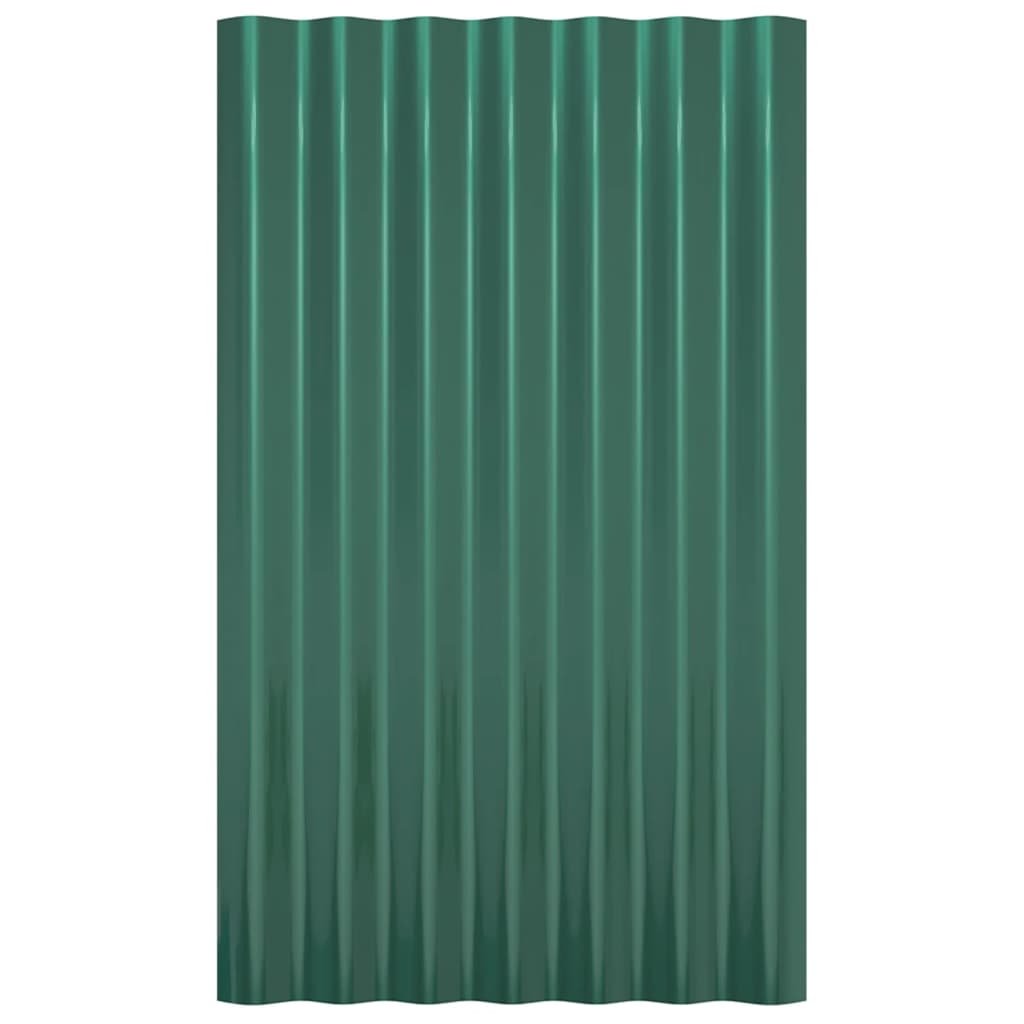 vidaXL Dachpaneele 12 Stk. Verzinkter Stahl Grün 60x36 cm