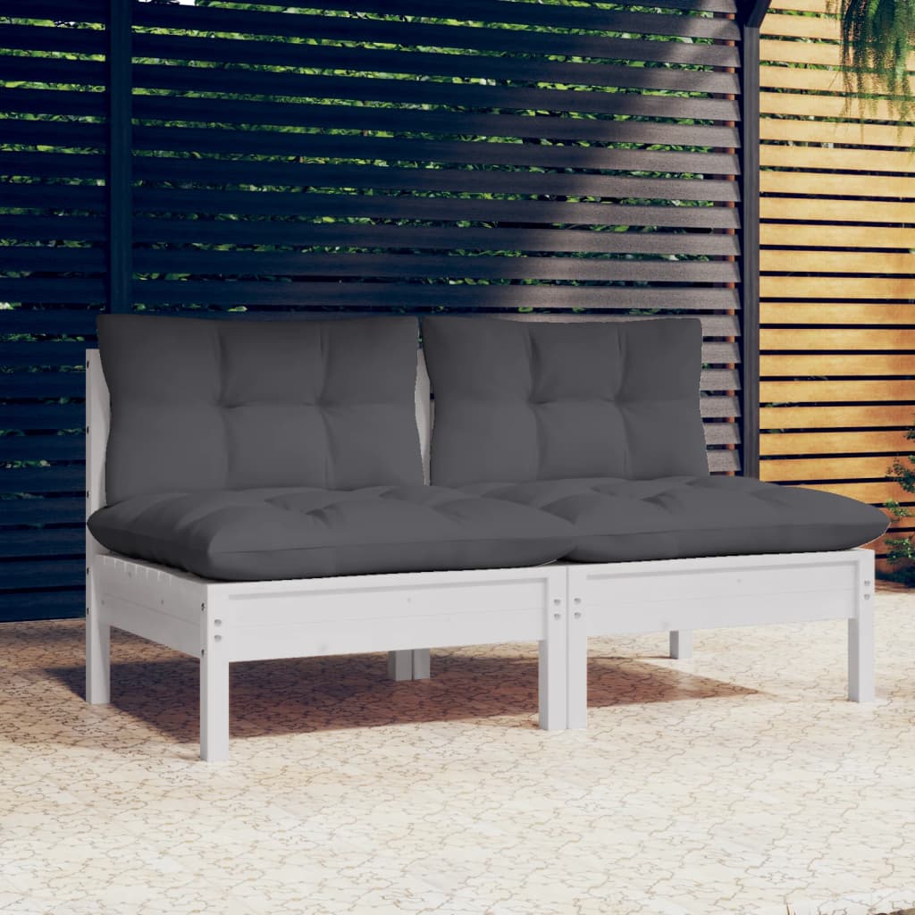 vidaXL 2-Sitzer-Gartensofa mit Creme Kissen Massivholz Kiefer