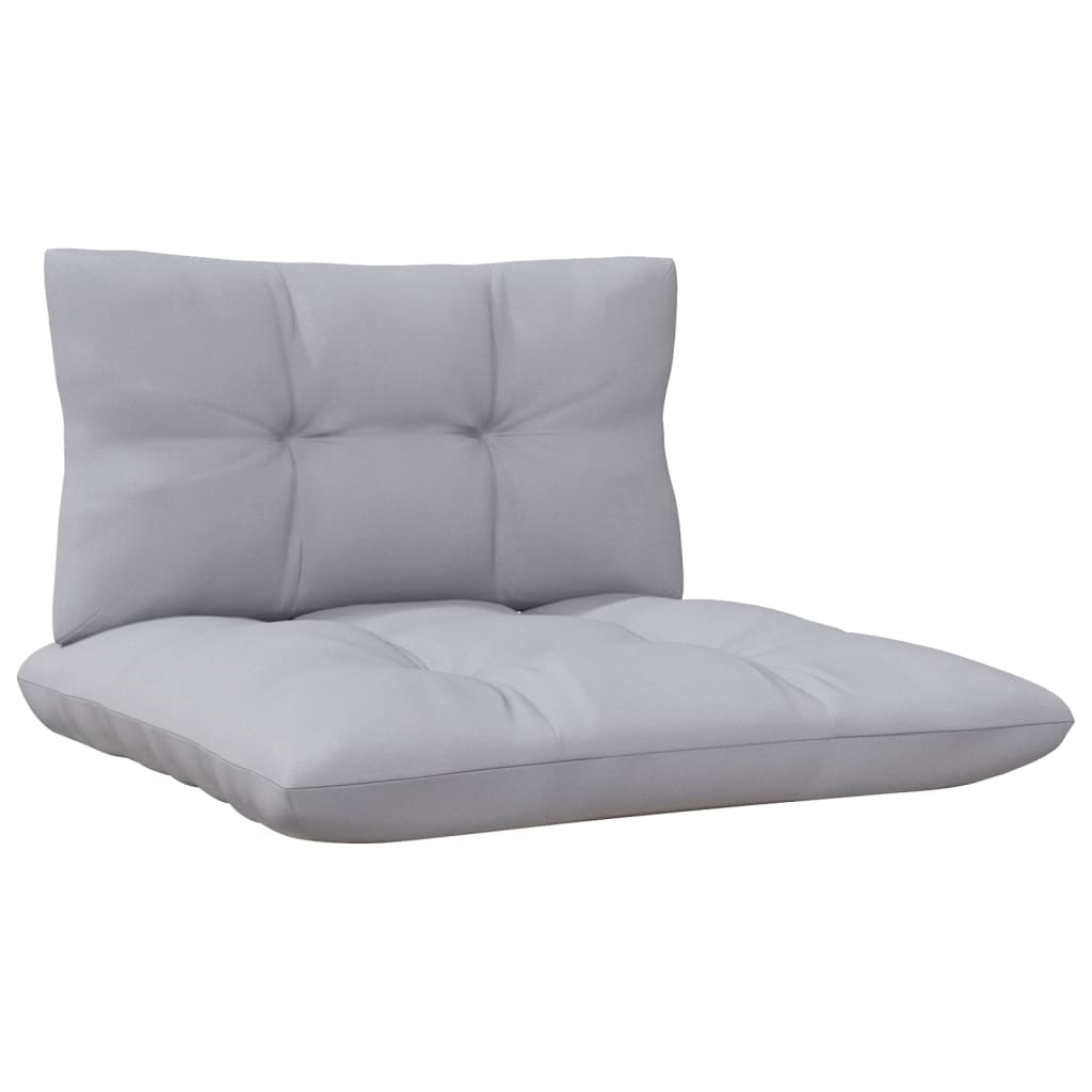 vidaXL 7-tlg. Garten-Lounge-Set mit Grauen Kissen Kiefernholz