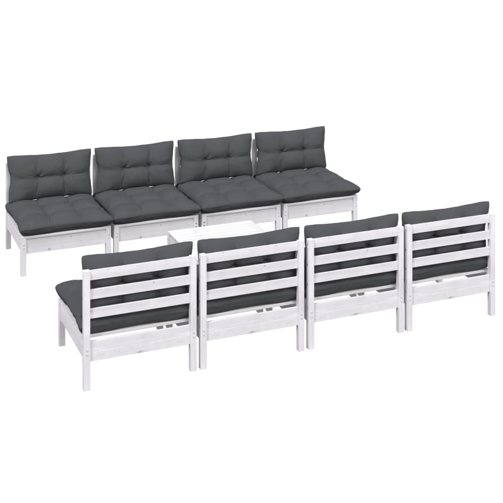 vidaXL 9-tlg. Garten-Lounge-Set mit Kissen Kiefer Massivholz