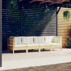 vidaXL 4-tlg. Garten-Lounge-Set mit Kissen Massivholz Kiefer