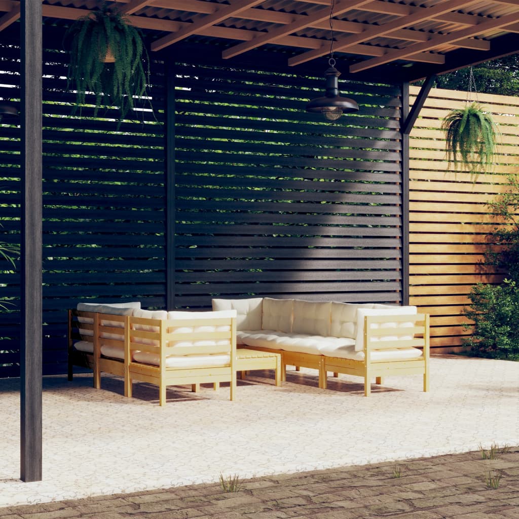 vidaXL 8-tlg. Garten-Lounge-Set mit Kissen Massivholz Kiefer