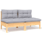 vidaXL 6-tlg. Garten-Lounge-Set mit Grauen Kissen Kiefer Massivholz